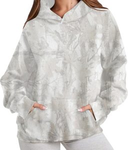 Camo Hoodie Womens Mens Maple Leaf Fleece Hooded Sweatshirt Oversized Camouflage Hoodies For Women Trendy