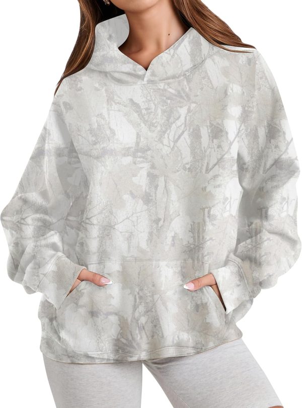 Camo Hoodie Womens Mens Maple Leaf Fleece Hooded Sweatshirt Oversized Camouflage Hoodies For Women Trendy