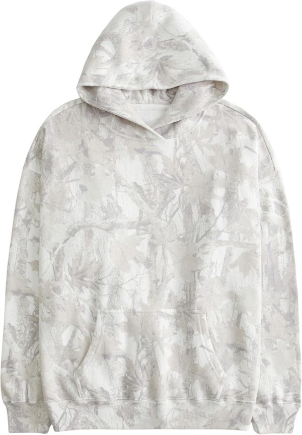 Camo Hoodie Womens Mens Maple Leaf Fleece Hooded Sweatshirt Oversized Camouflage Hoodies For Women Trendy - Image 2