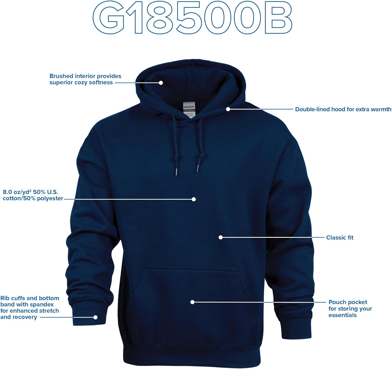 Youth Hoodie Sweatshirt, Style G18500B - Image 4