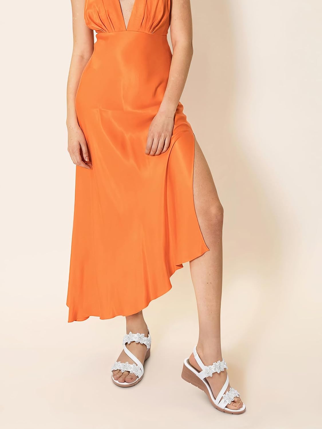 Wedge Sandals for Women Dressy: Summer Open Toe Low Platform Wedges Sandals Elastic Ankle Strap Flower Comfortable Casual Shoes - Image 3